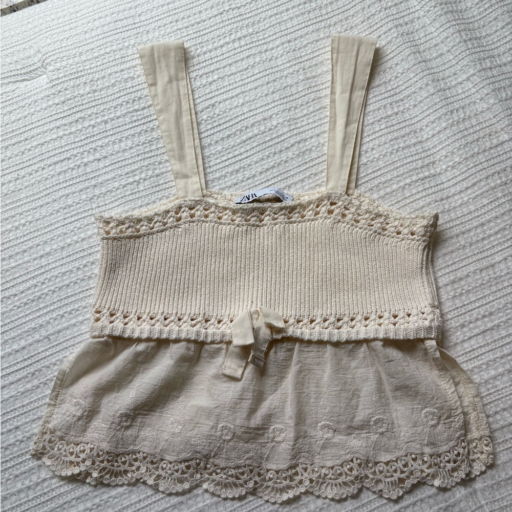 Zara Cream Lace Camisole Top